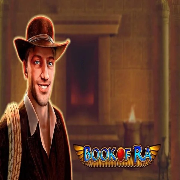 Book of Ra slot logo by Greentube at Slotbox Casino